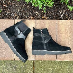 Donald J Pliner Captain Suede Ankle Boots, Black, 7